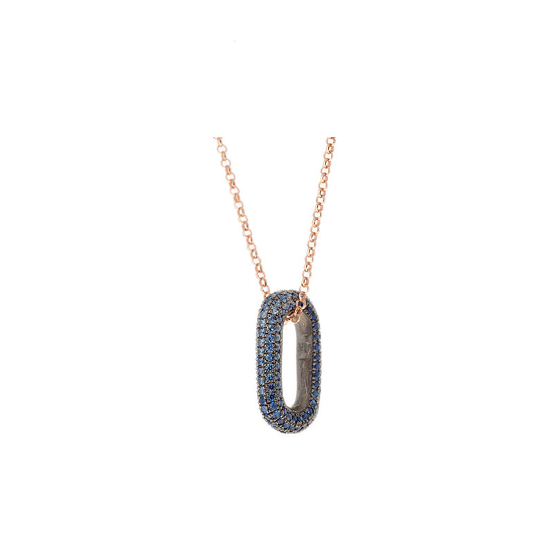 Link Pendant - Blue Sapphires