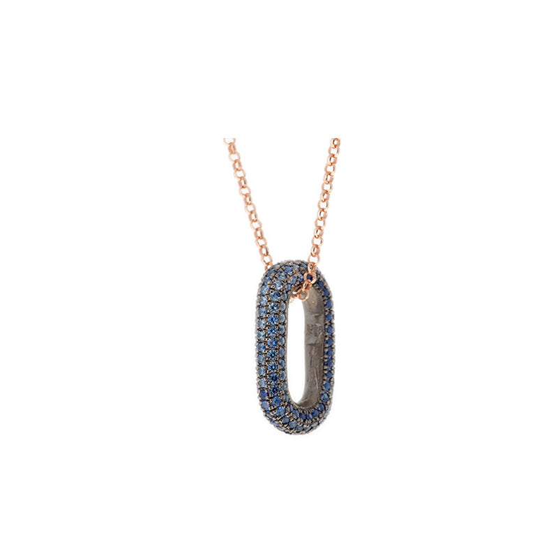 Link Pendant - Blue Sapphires