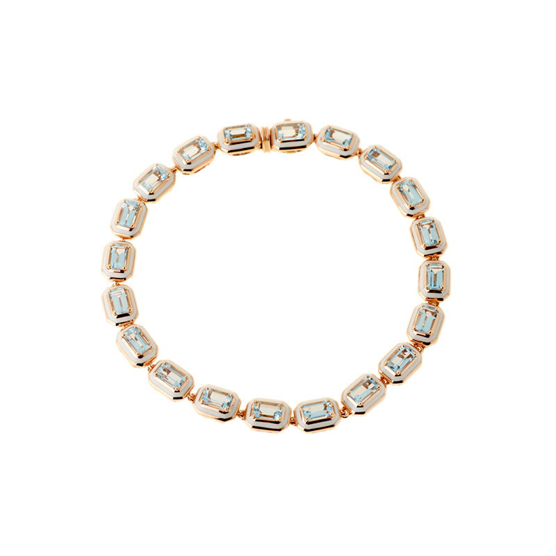 Mina Bracelet Ivoire - Aigues-marines