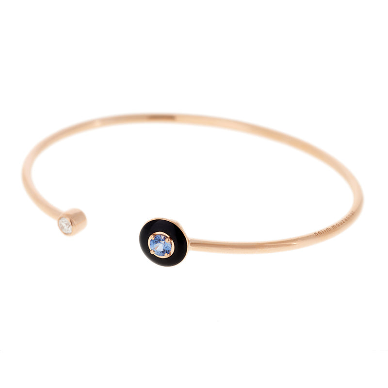 Mina Bracelet noir - Saphir bleu - Diamant