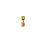 Mina Boucle d'oreille Jaune - Tourmalines Vertes & Roses