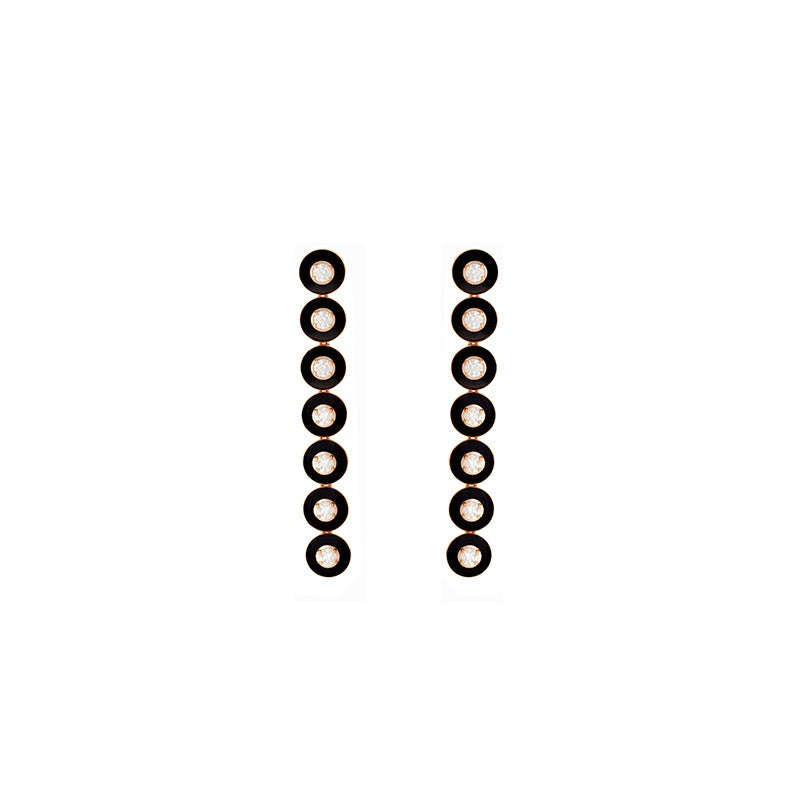 Mina Boucles d'oreilles Noires - Diamants