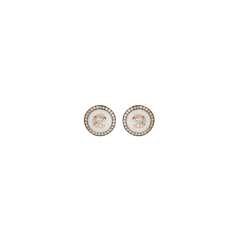 Mina Boucles d'oreilles en ivoire - Diamants