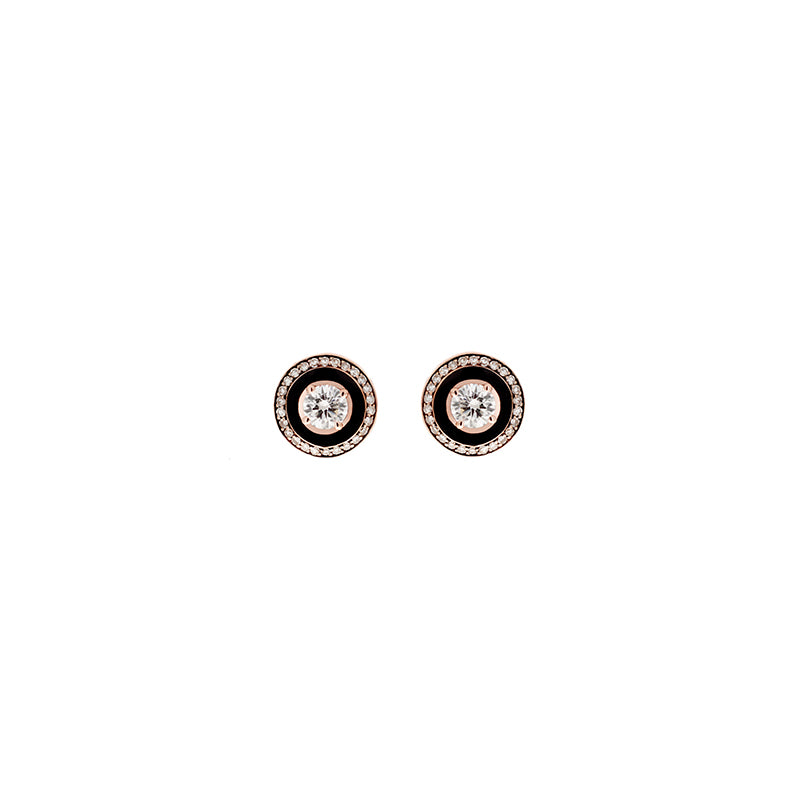 Mina Boucles d'oreilles noires - Diamants