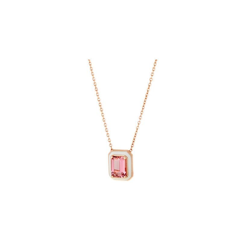 Mina Pendentif Ivoire - Tourmaline Rose