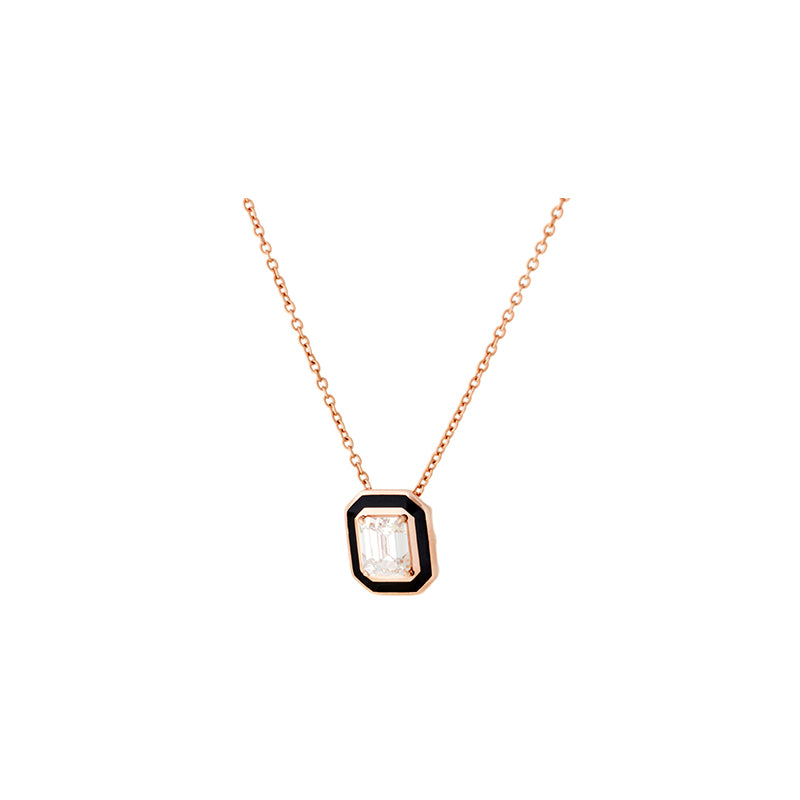 Mina Pendentif Noir - Diamant