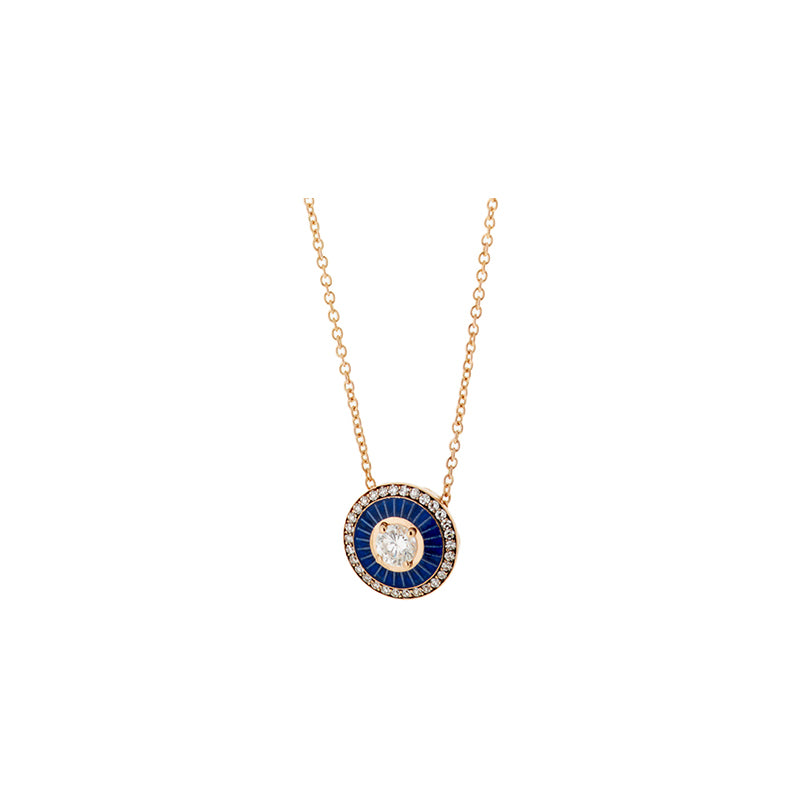 Mina Navy Blue Pendant - Diamonds