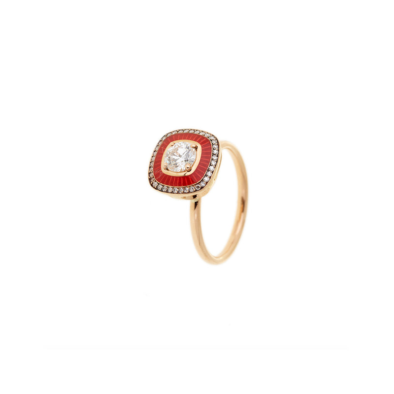 Mina Rusty Red Ring - Diamonds