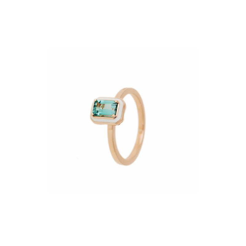 Mina Bague Ivoire - Tourmaline Bleue