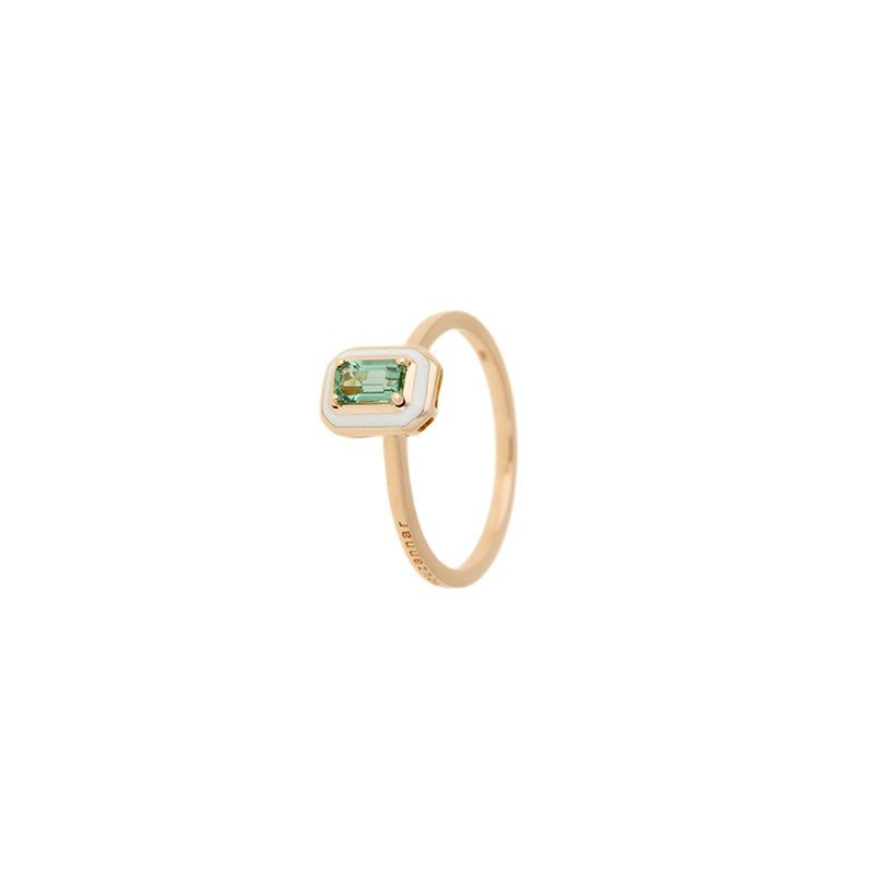 Mina Ivory Ring - Green Tourmaline