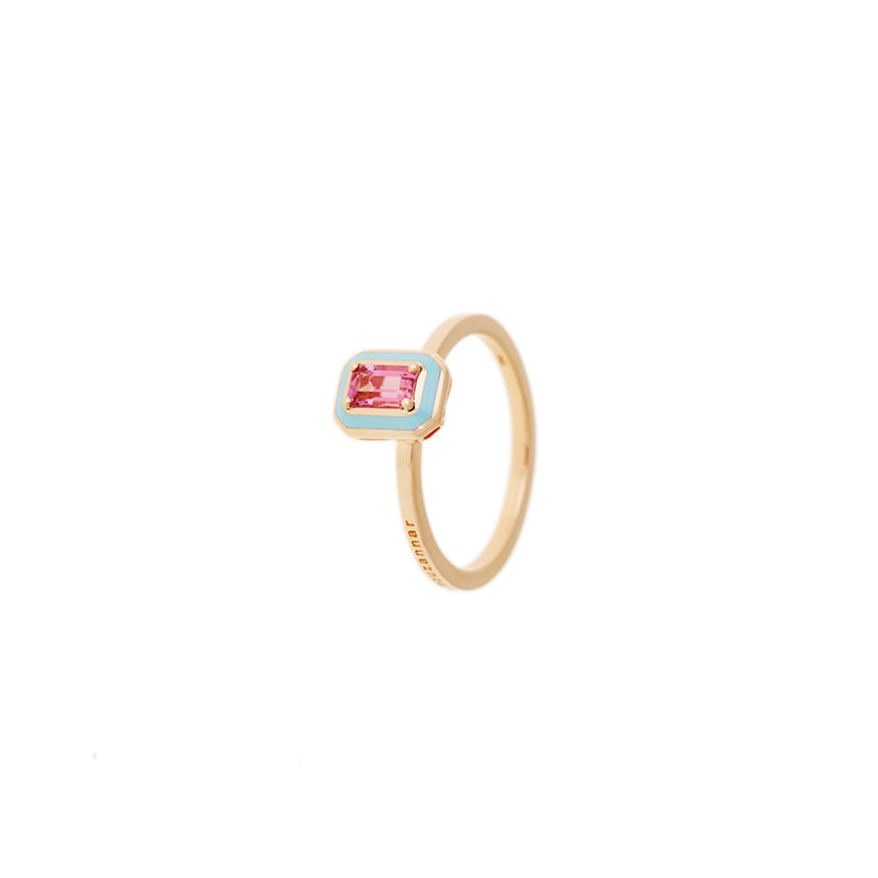 Mina Bague Bleu Clair - Tourmaline rose