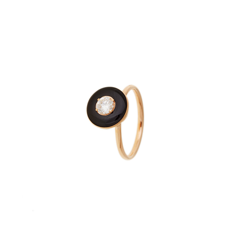 Mina Bague noire - diamant