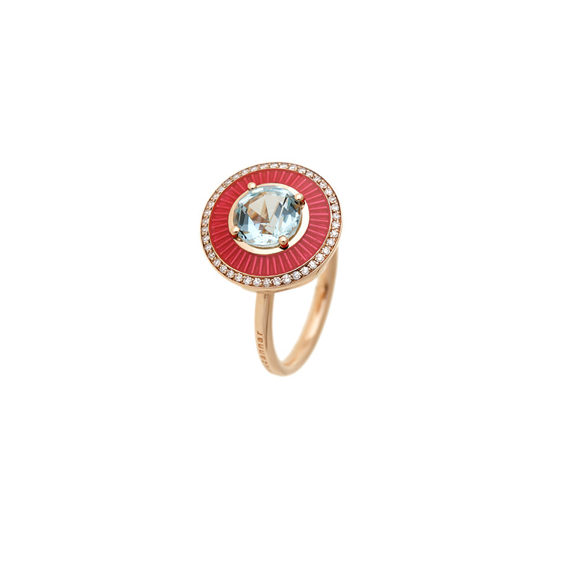 Mina Red Snapper Ring - Aquamarine - Diamonds