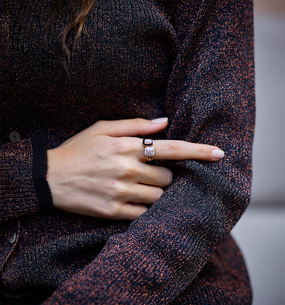 Mina Bague Noire - Diamant