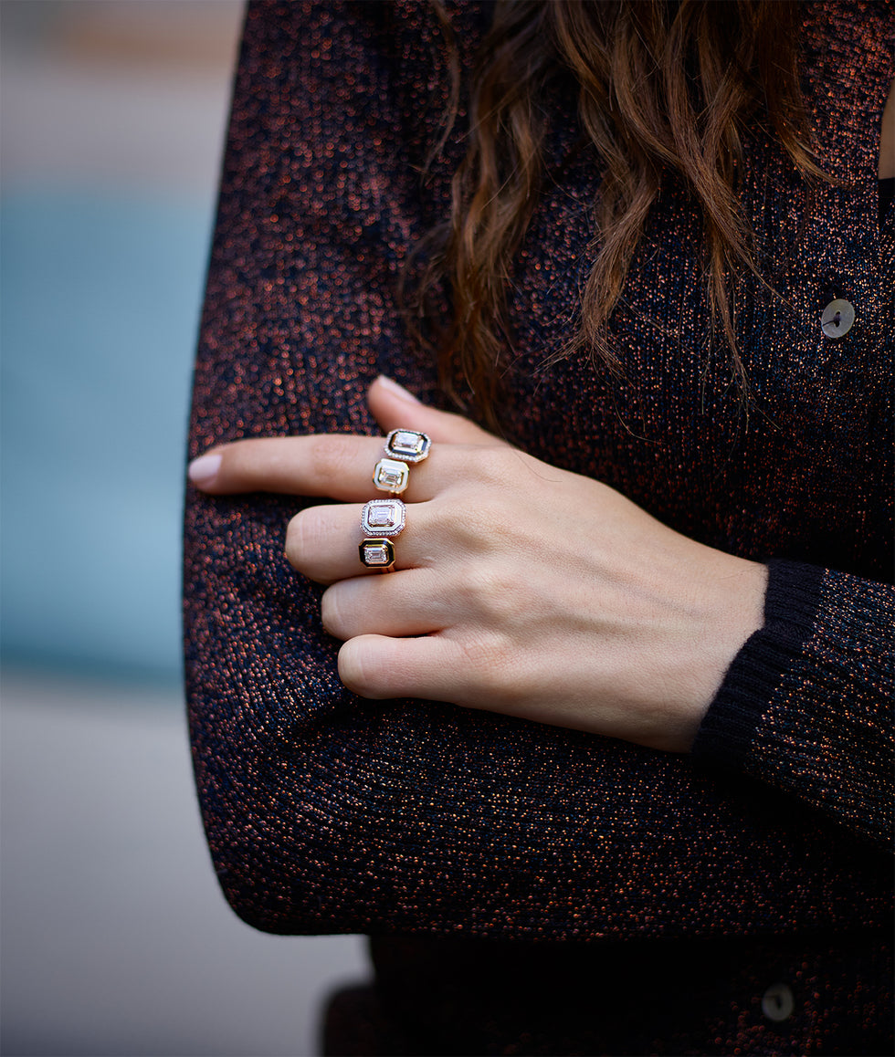 Mina Bague Noire - Diamant