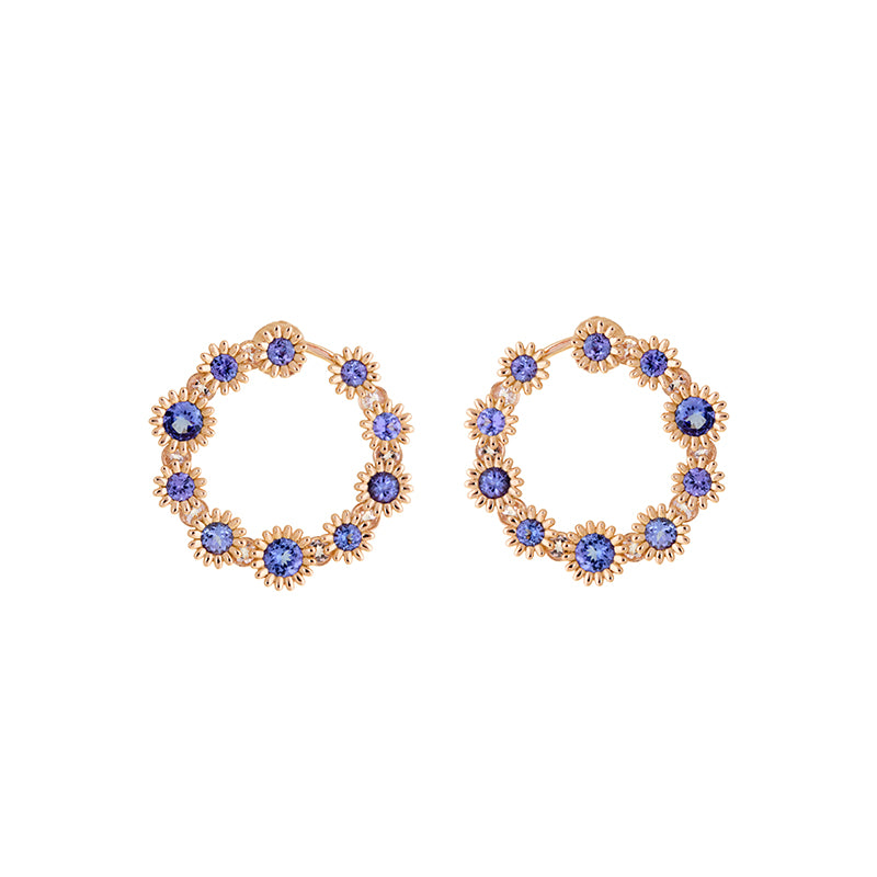 Poppy Earrings - Tanzanites - Morganites