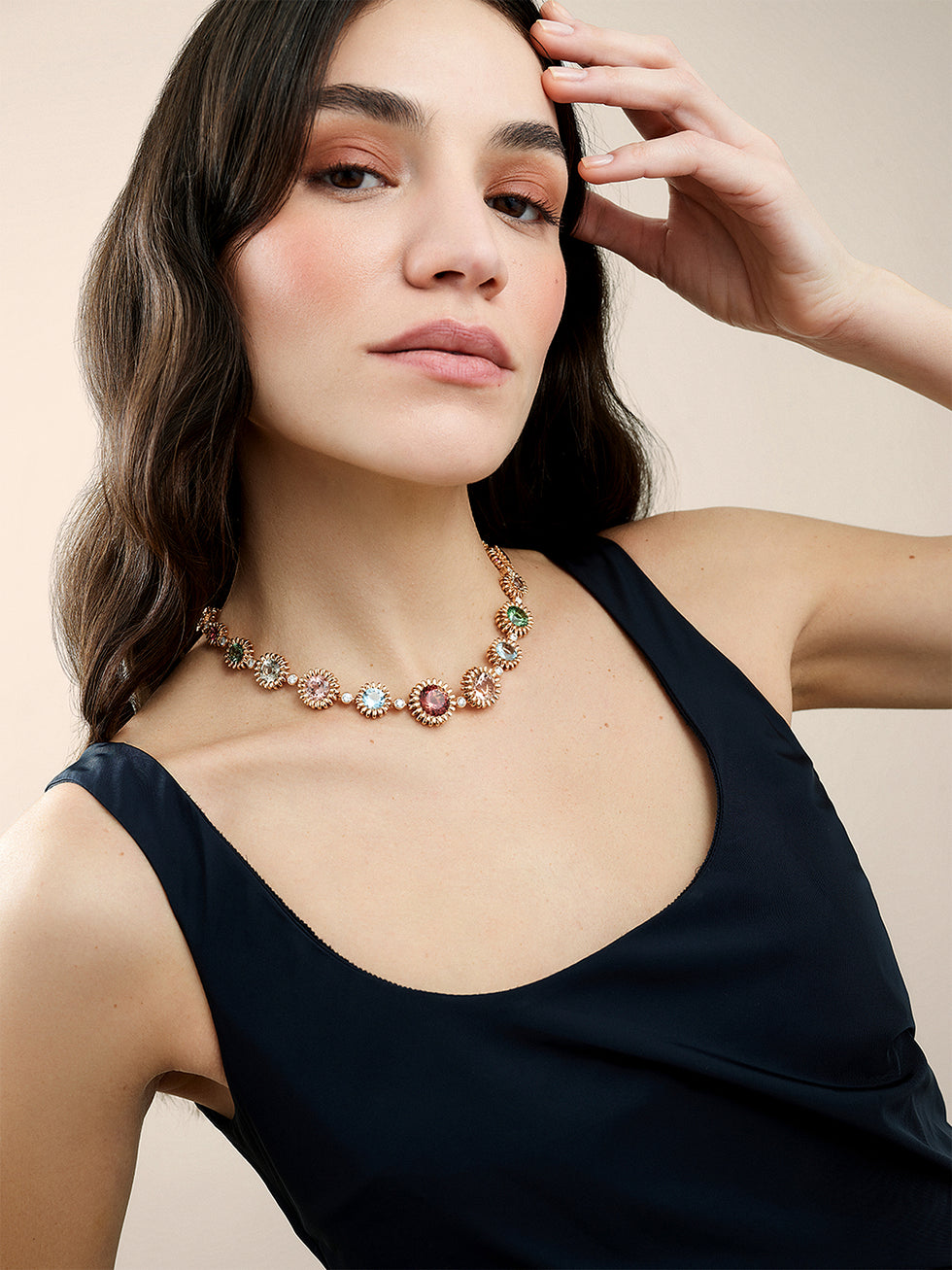 Poppy Necklace - Tourmalines - Aquamarines - Morganites - Diamonds