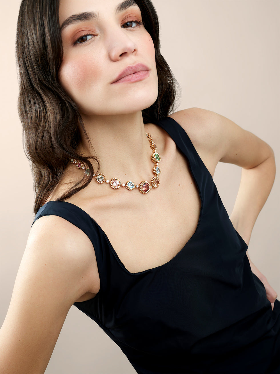 Poppy Necklace - Tourmalines - Aquamarines - Morganites - Diamonds