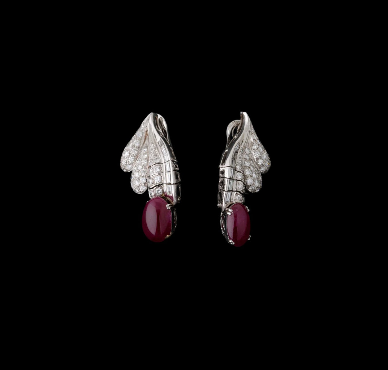 Boucles d'oreilles - Rubis - Diamants