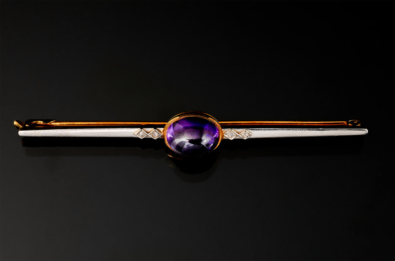 Brooch - Amethyst - Diamonds