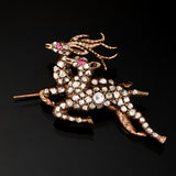 Broche - Diamants - Rubis