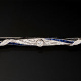 Brooch - Diamonds - Blue Sapphires
