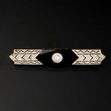 Brooch - Diamonds - Onyx
