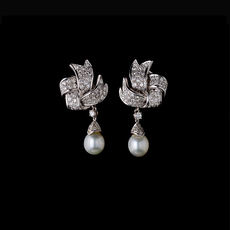 Earrings - Pearls - Diamonds