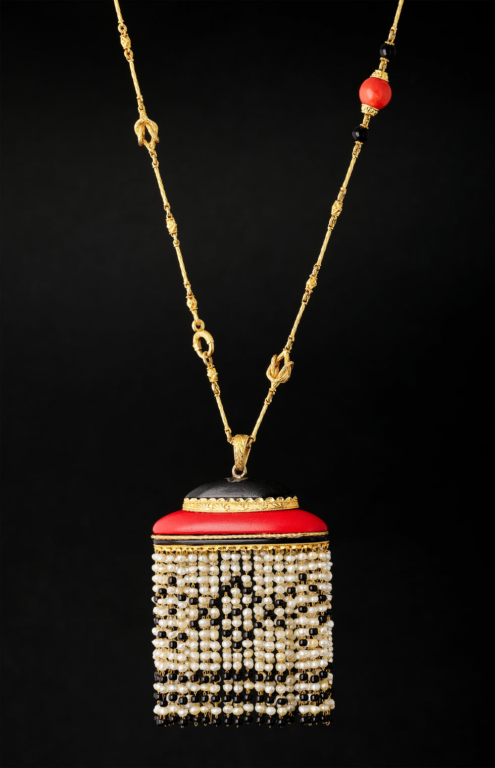 Collier - Coraux - Onyx - Perles
