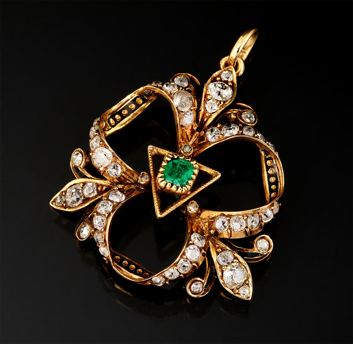 Pendant - Emerald - Diamonds