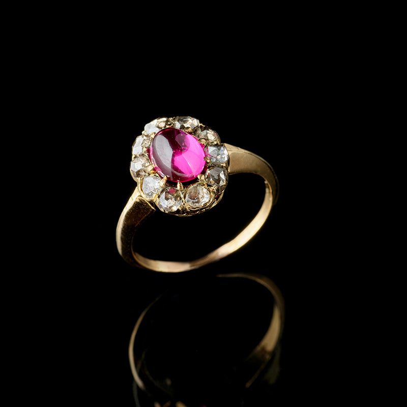 Ring - Diamonds - Red Stone