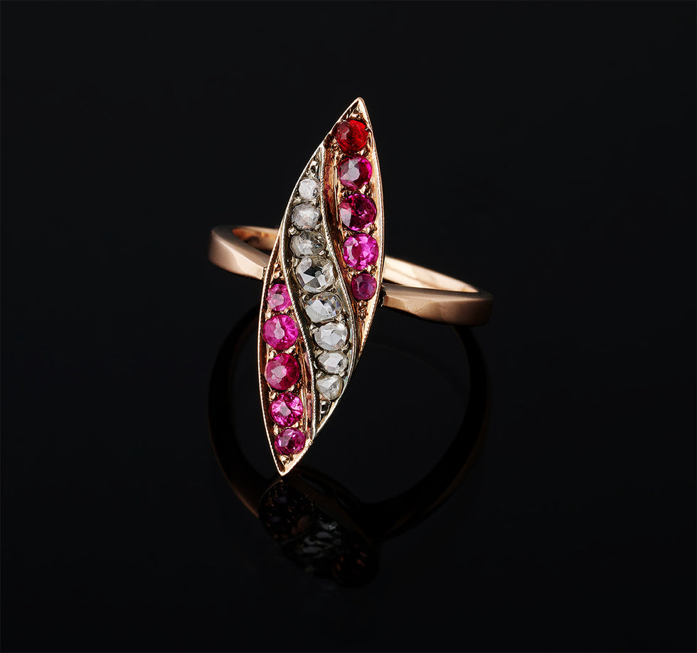 Bague - Rubis - Diamants