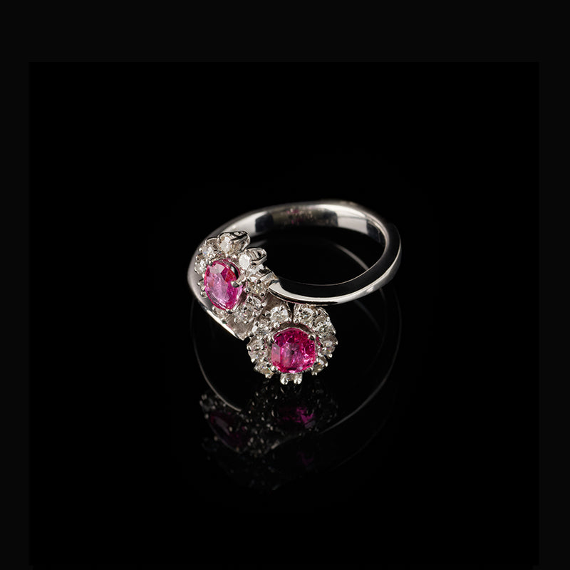 Ring - Pink Sapphires - Diamonds