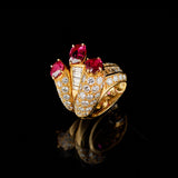 Bague - Rubis - Diamants