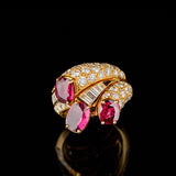 Bague - Rubis - Diamants
