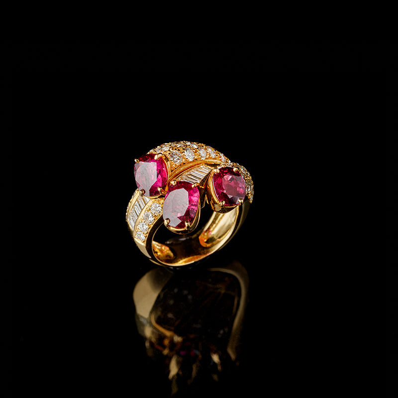 Bague - Rubis - Diamants