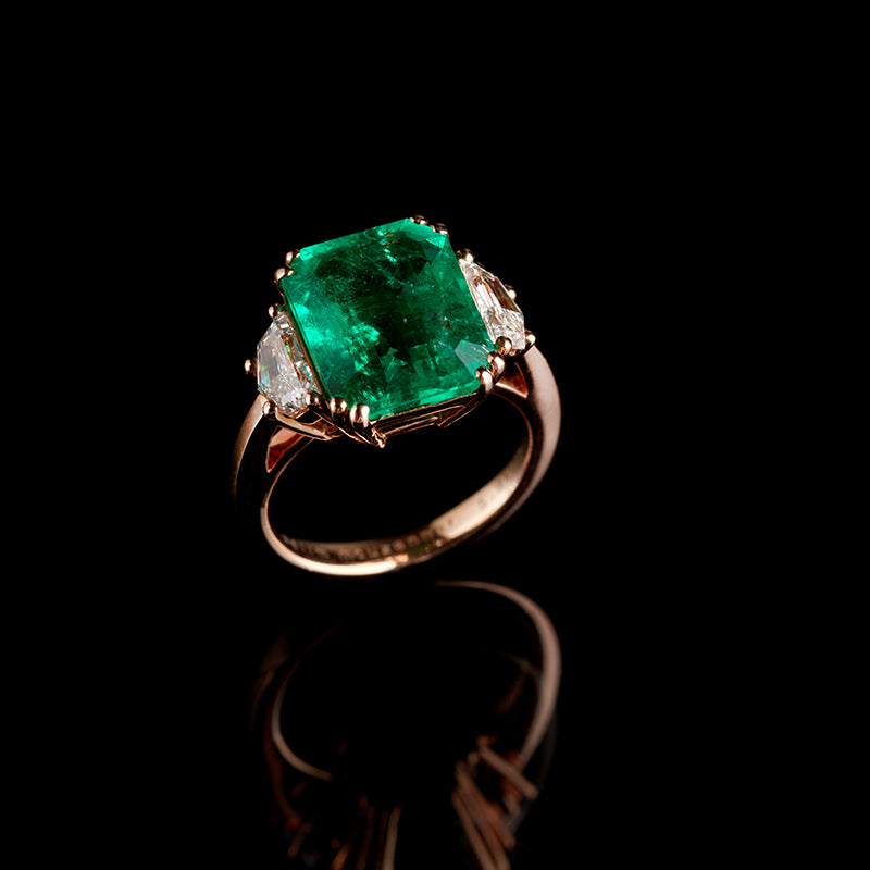 Solitaire - Émeraude - Diamants