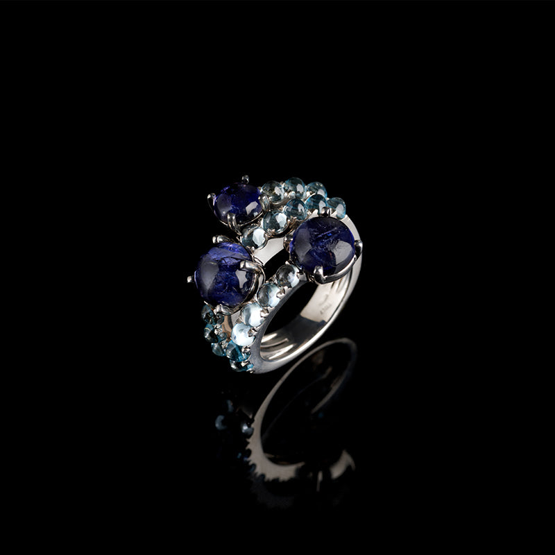 Ring - Blue Sapphires - Topazes