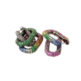Link Earring - Colored Sapphires - Tsavorites