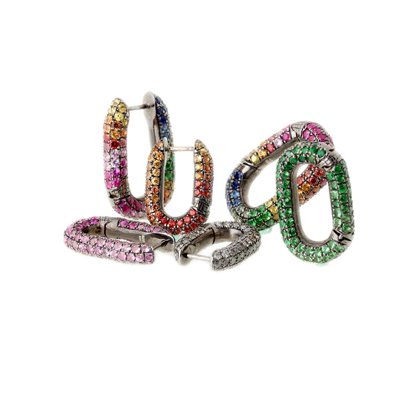 Link Boucle d'oreille - Saphirs Oranges