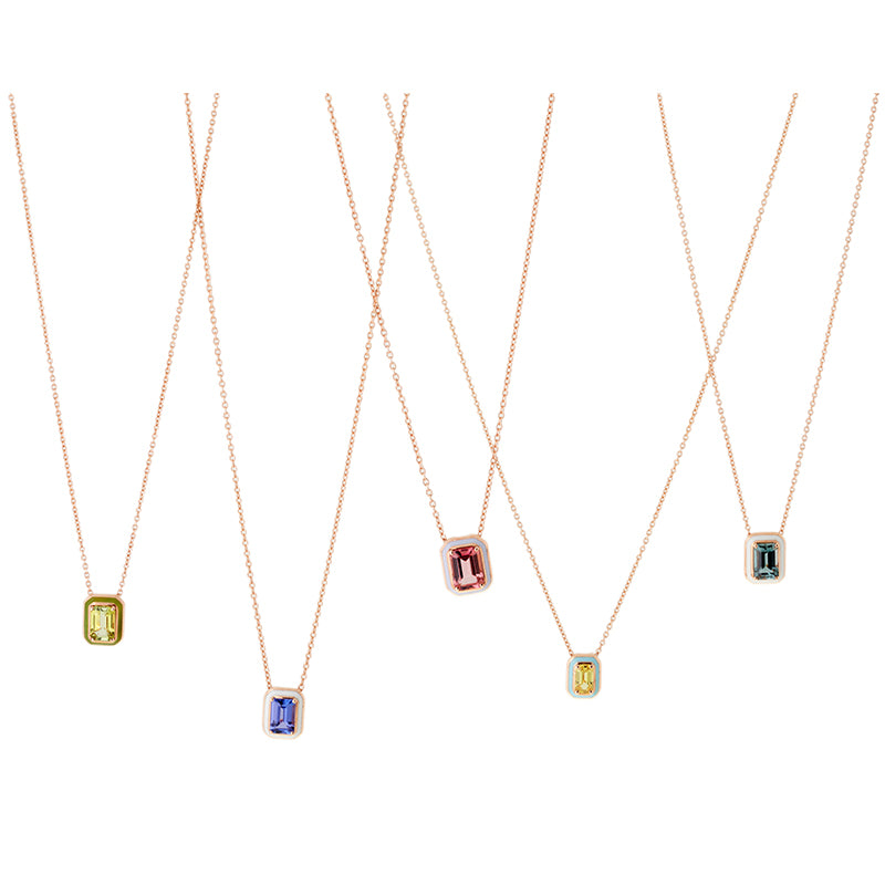 Mina Pendentif Ivoire - Tourmaline Rose