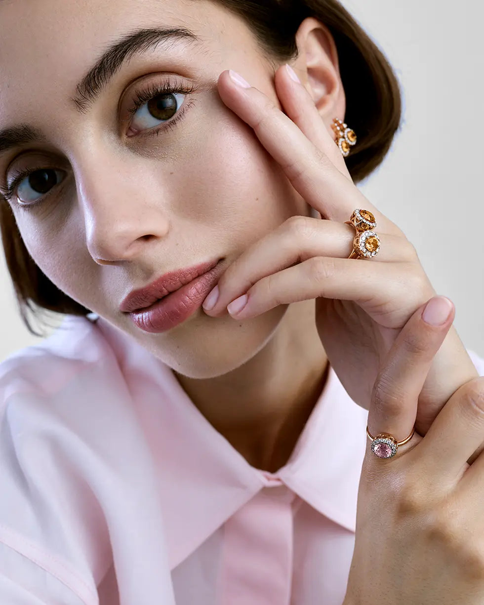 Beirut Ring - Morganite - Diamonds