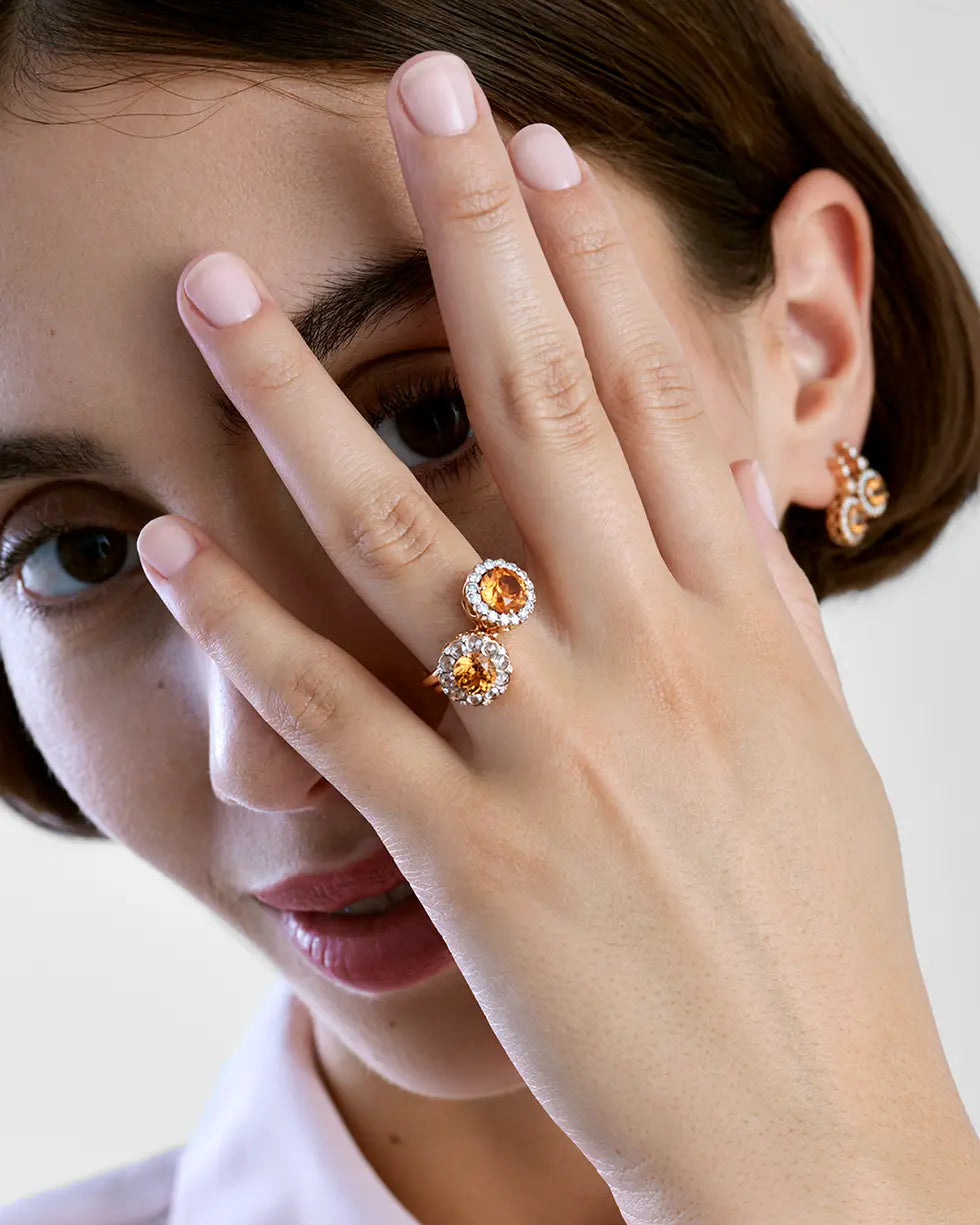 Beirut Ring - Spessartine - Diamonds