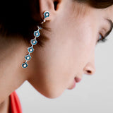 Fish For Love Scales Petrol Earring - Diamonds