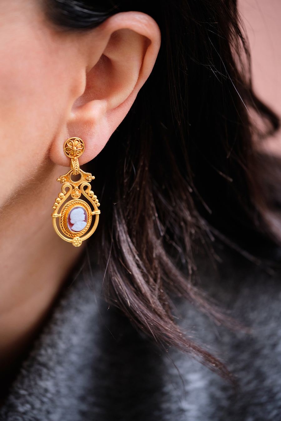 Boucles d'oreilles - Camée