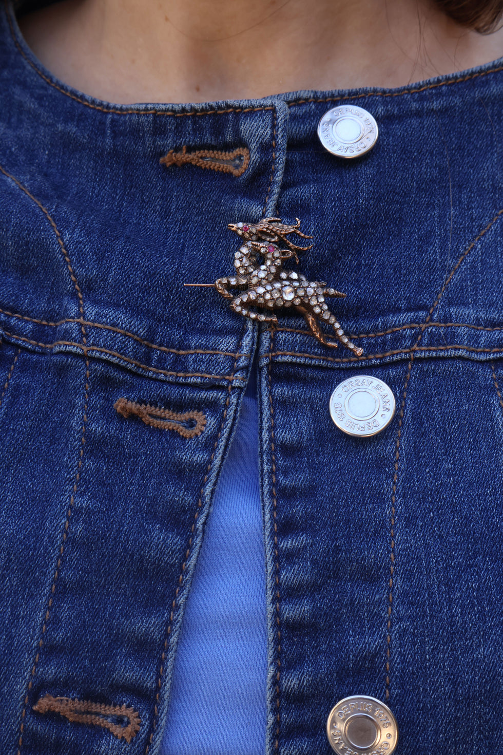 Broche - Diamants - Rubis
