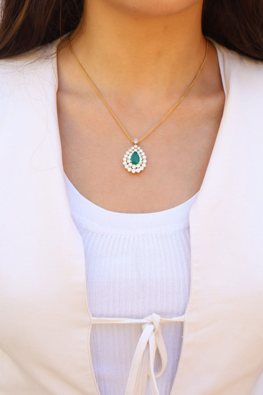 Pendant - Emerald - Diamonds