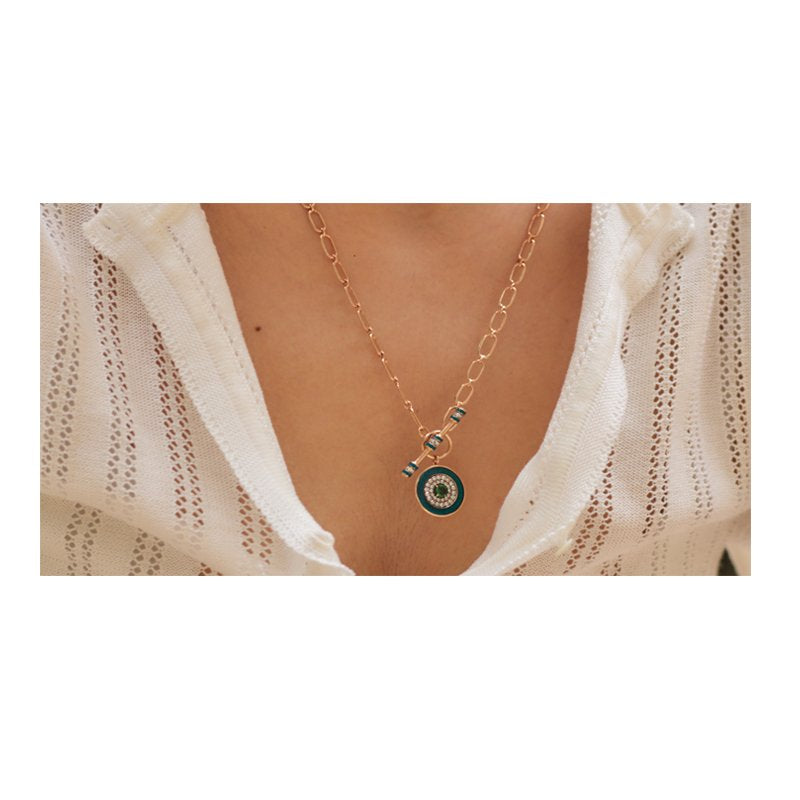 Kastak Collier Oeil Pétrole - Tsavorite - Diamants