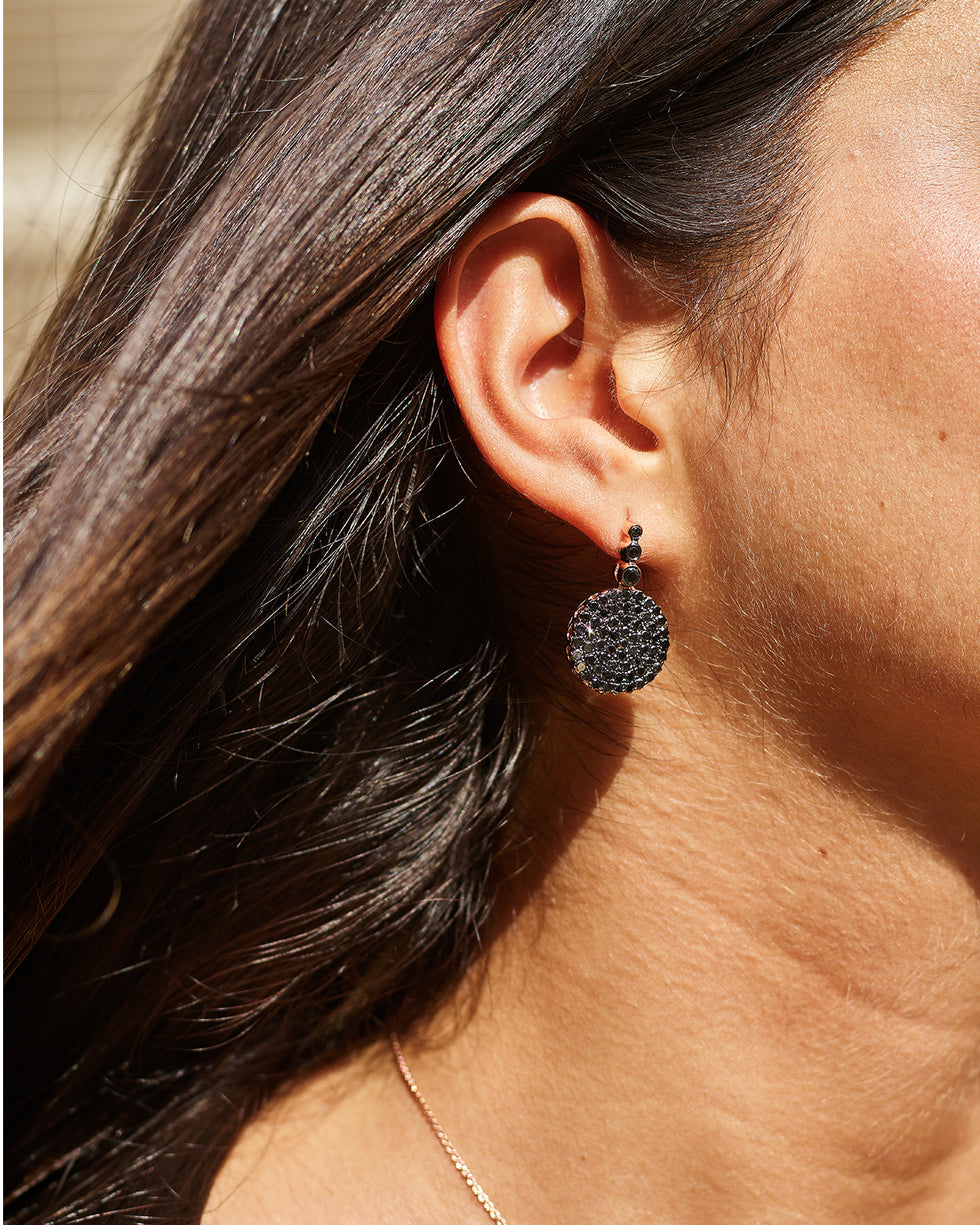 Beirut Boucles d'oreilles Pavé - Diamants noirs