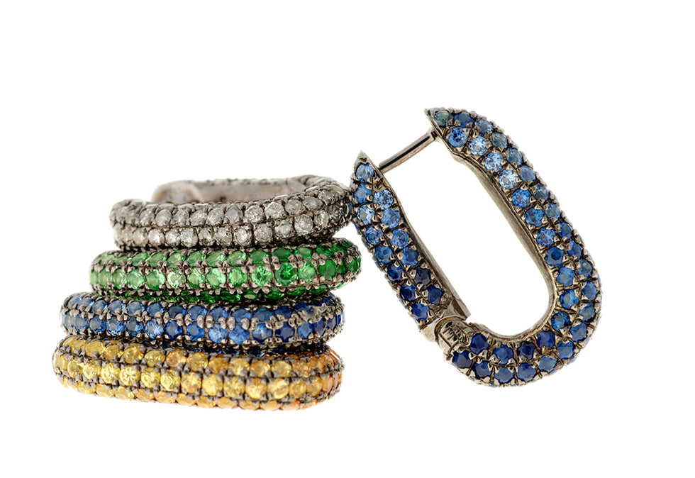 Link Boucle d'oreille - Diamants gris glacés